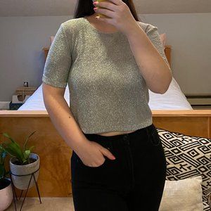 Silver Crop Top